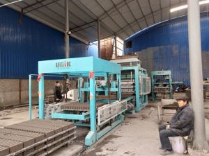 Línea de producción de máquinas para fabricar ladrillos.